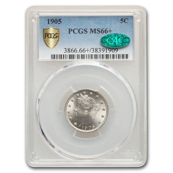 1905 Liberty Head V Nickel MS-66+ PCGS CAC 1905 Liberty Head V Nickel MS-66+ PCGS CAC
